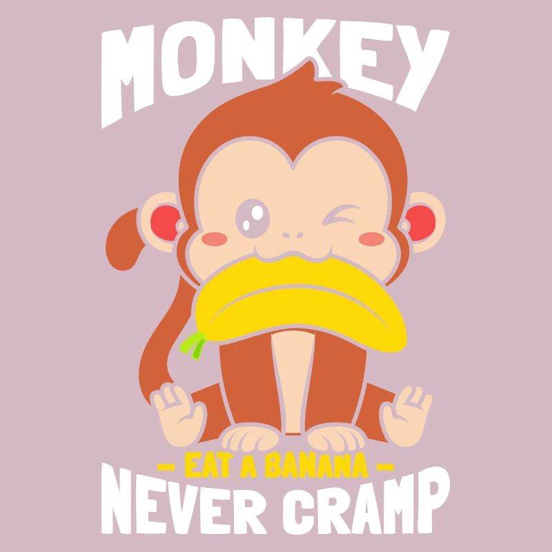 Singe mangeant de la banane sans crampe