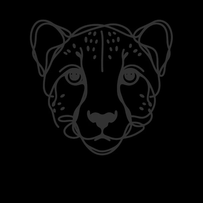 Line Art Dad Mom - Cheetah