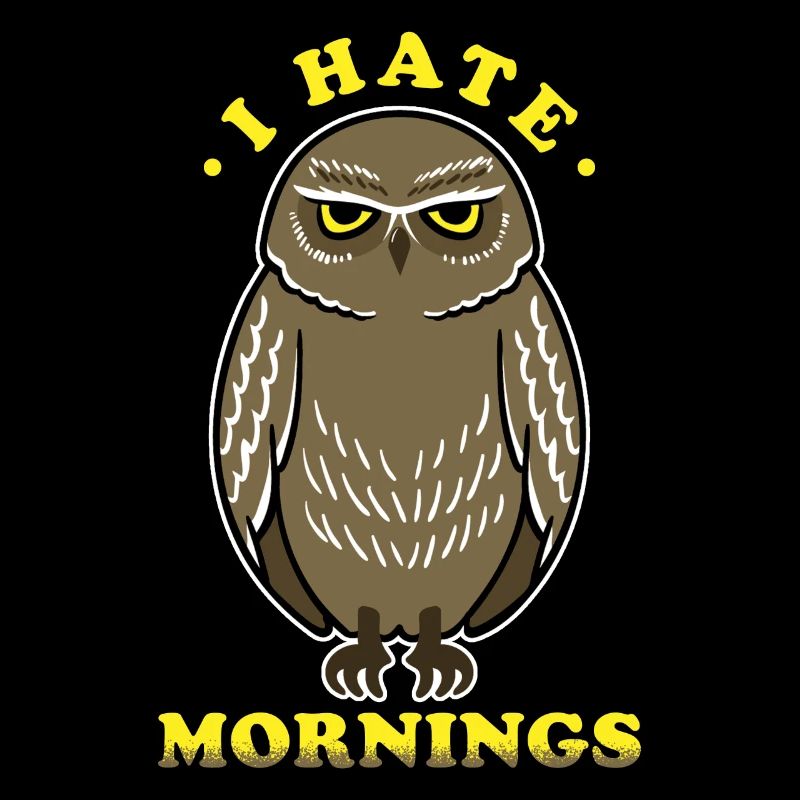 Ich Hasse Morgenmuffel Eule Motiv
