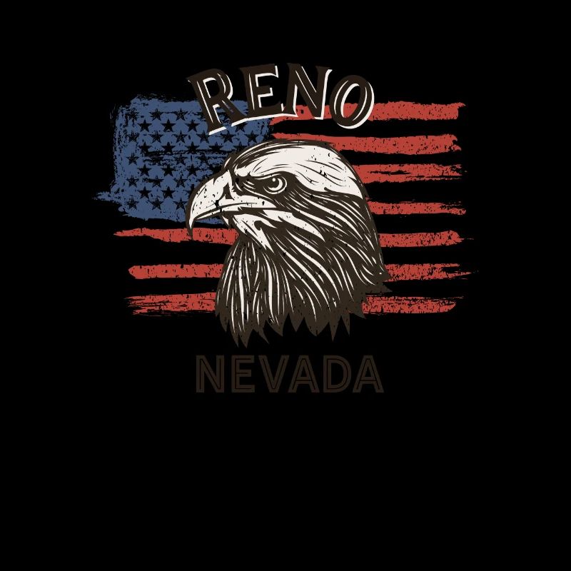 Drapeau des États-Unis Eagle Nevada Vintage Reno