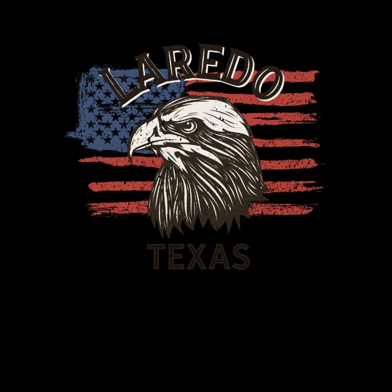 Drapeau des États-Unis Eagle Texas Vintage Laredo