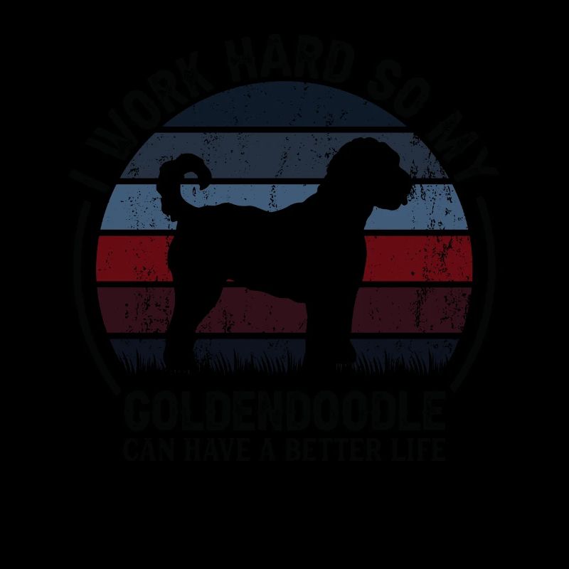 Arbeit Hart Arbeiten - Retro Goldendoodle