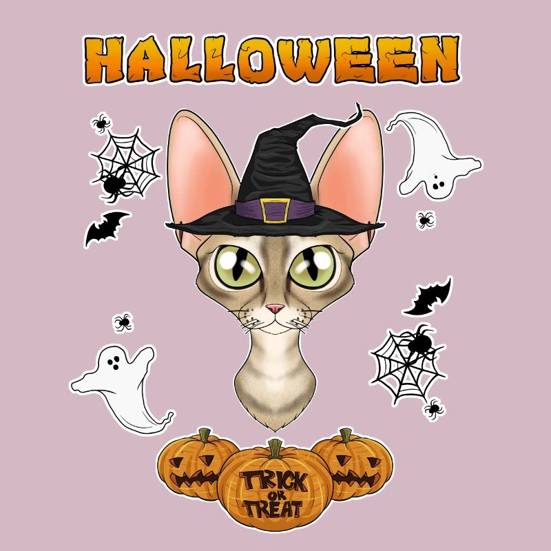 Devon Rex Cat Lover I Joyeux Halloween