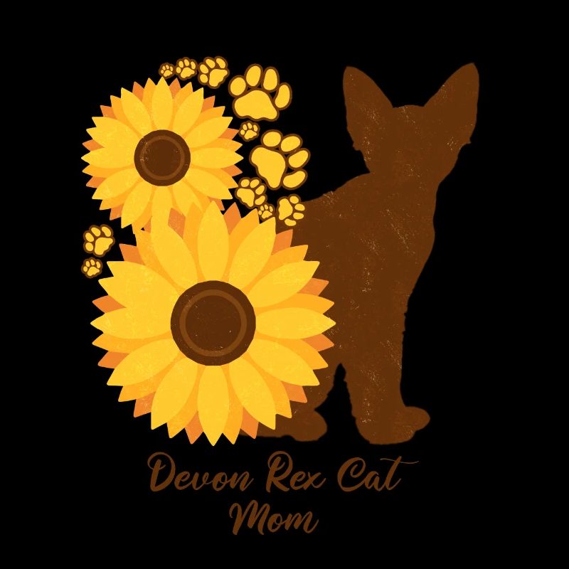 Sunflower Mother - Devon Rex Cat