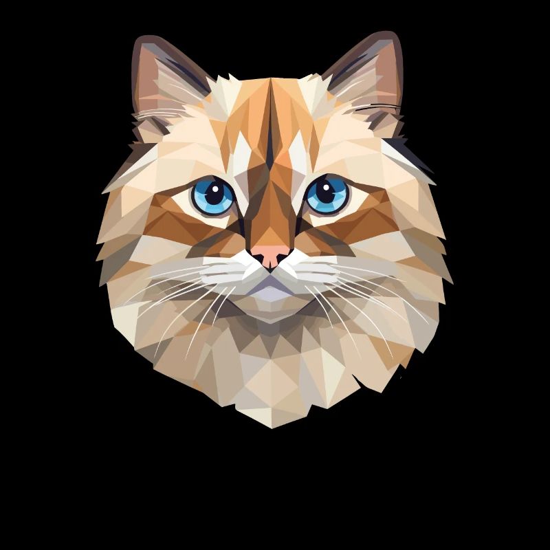 Conception de polygones de chat birman