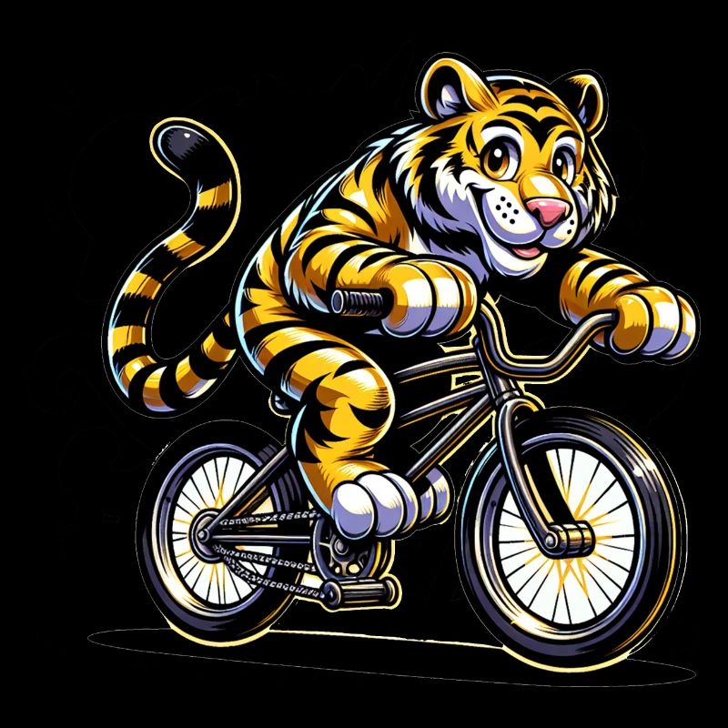 Cute Cyclist Tiger