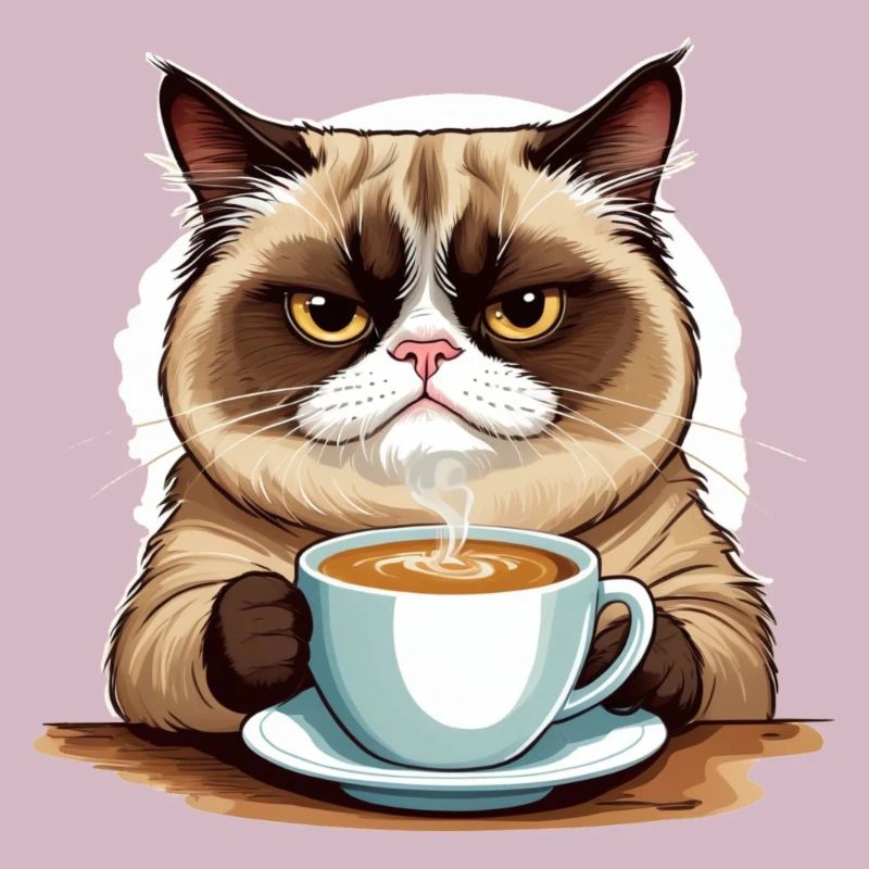 Grumpy Morning Cat