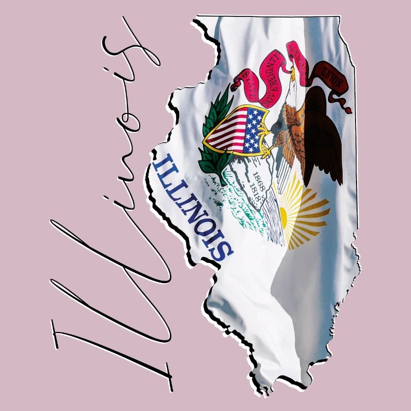 Illinois (USA) | echte Flagge | Flag Map Script