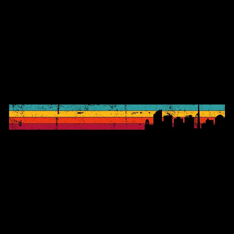 Retro Skyline Sunset Stripes