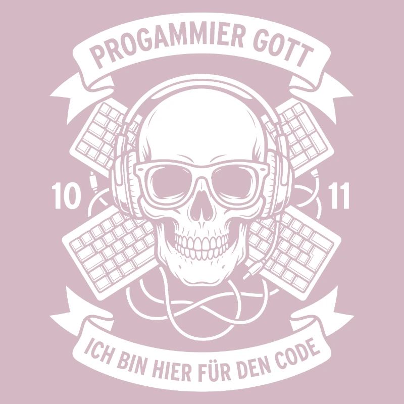 Code Schädel mit Kopfhörern