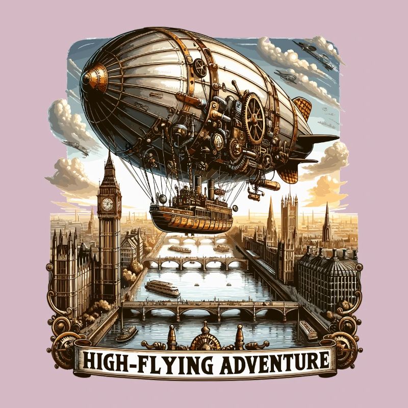 Dirigeable volant au-dessus de l’horizon de Londres