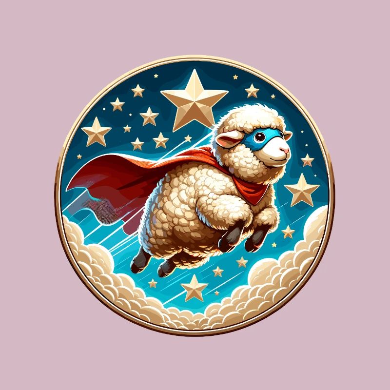 Schaf Superheld Schäfchen Wolle Held