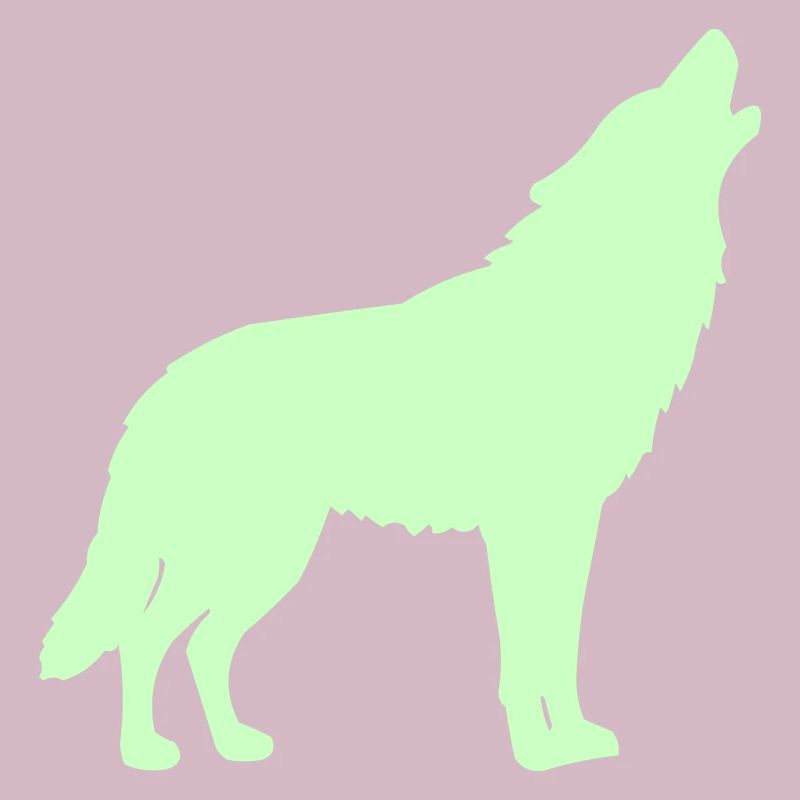 Wolf Silhouette Neon Green
