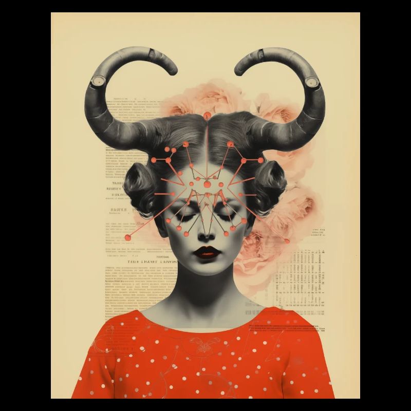 Steinbock Collage Kunst Astrologie