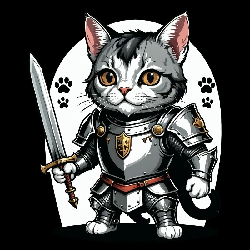 Chat Chevalier Chevalier Chat Cadeau Médiéval