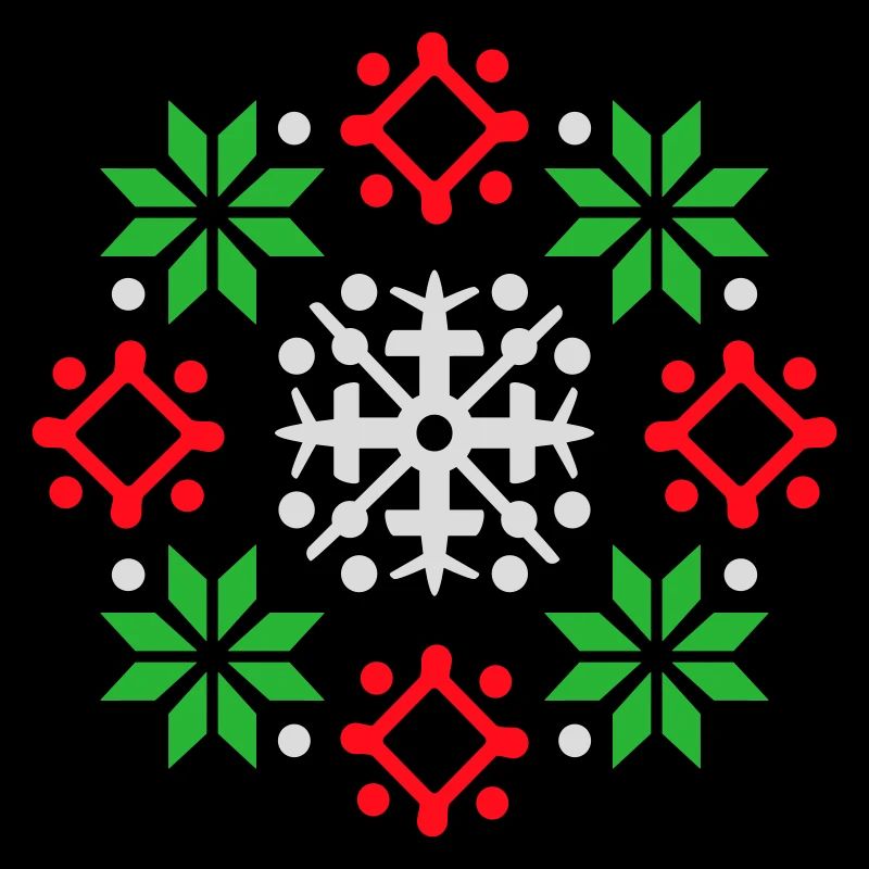 Schneeflocken Muster Weihnachtspullover Schnee
