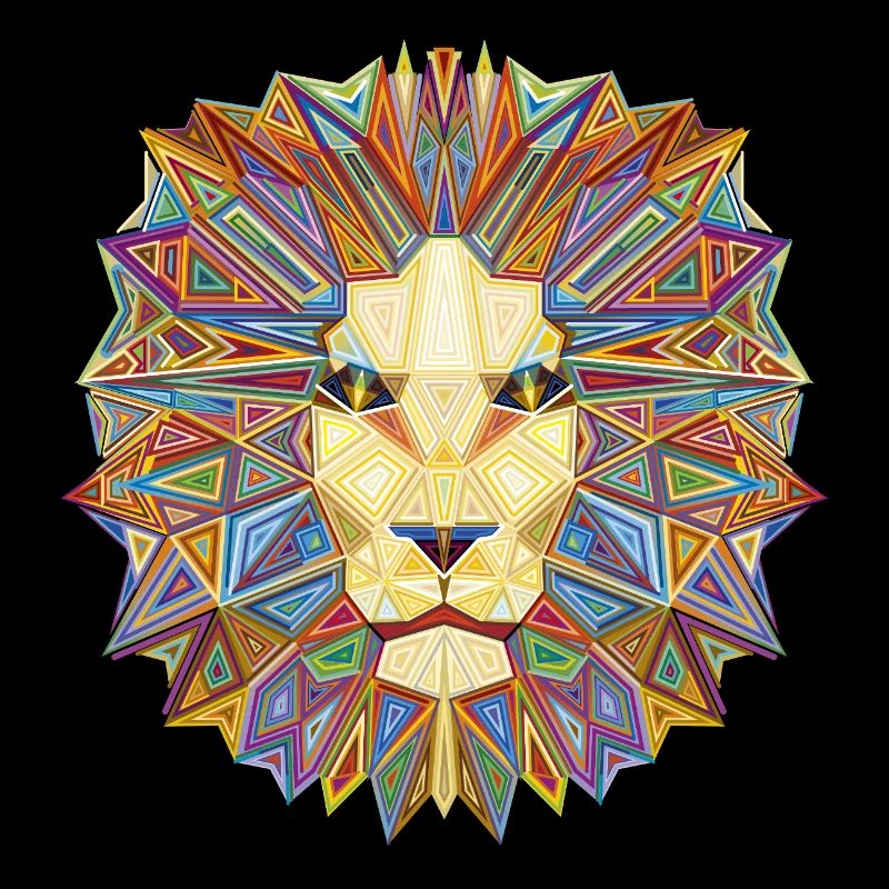 Geometric lion head
