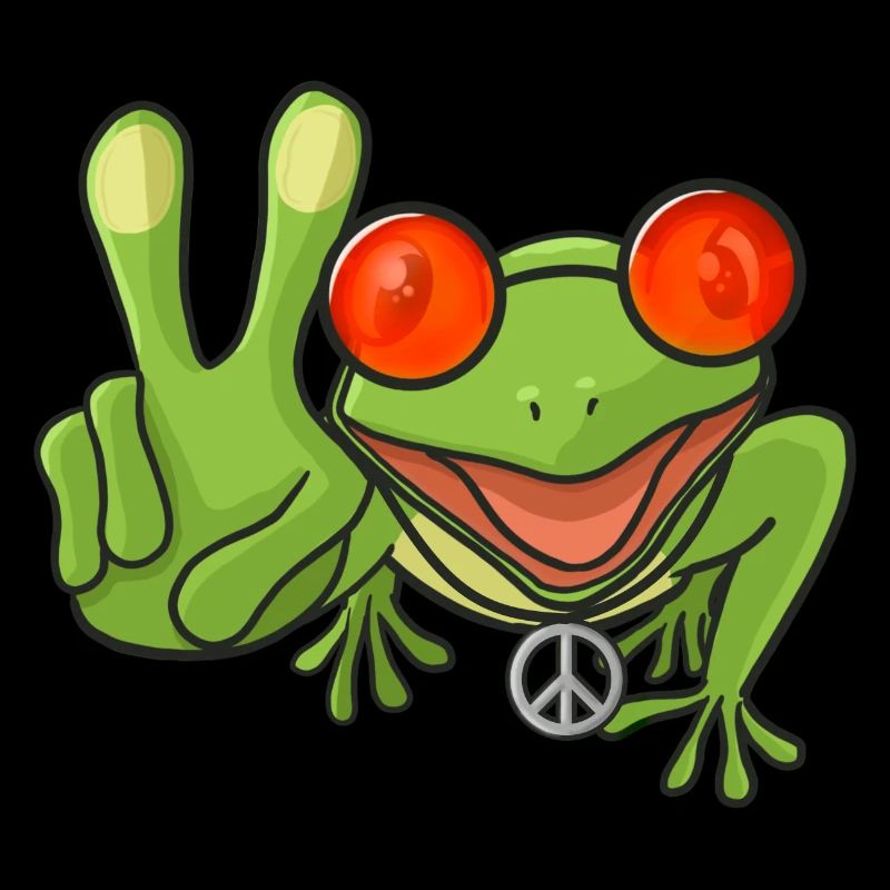 Frosch Hippie Peacezeichen