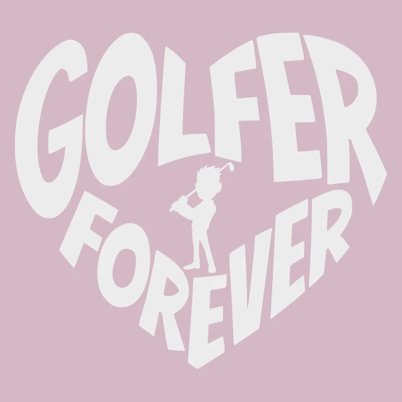 Golfer Forever Herz mit Golfspieler