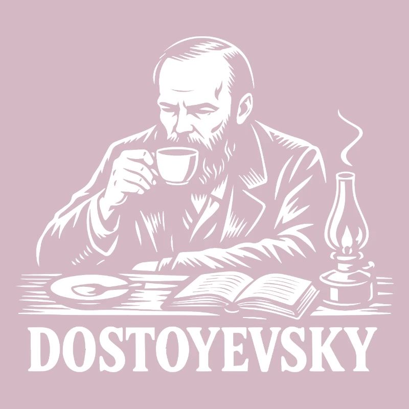 Dostoyevsky drinking Coffee Portrait