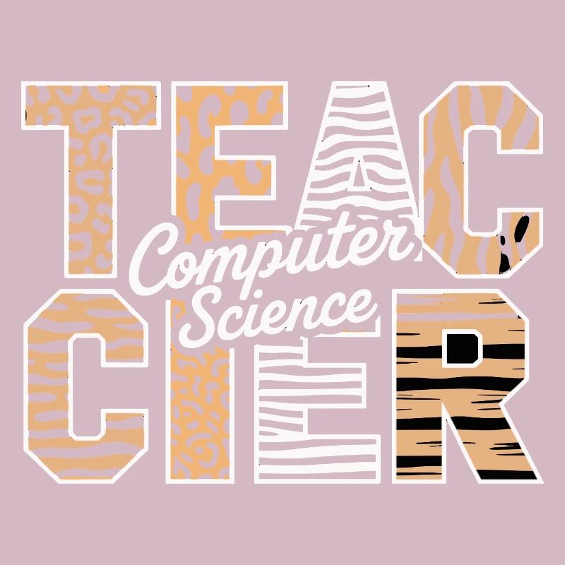 Computer Science Lehrer Tiermuster Stil