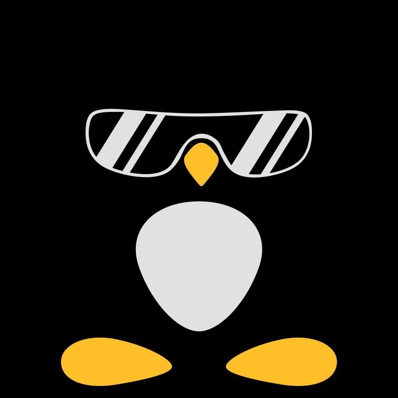 Cool oiseau pingouin chef mignon avec des lunettes de soleil