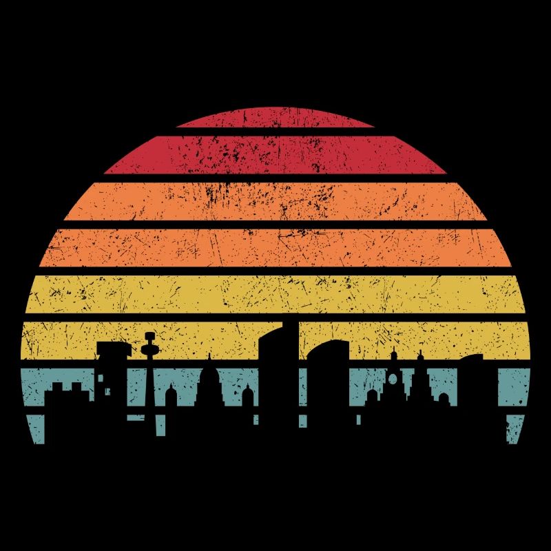 Sunset Skyline Gradient Stripes
