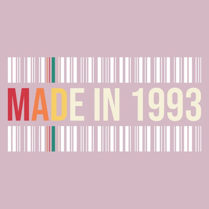 Born in 1993 Retro Barcode Tee