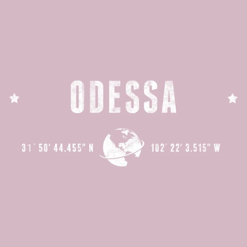 Odessa Stylized Geographic Coordinates