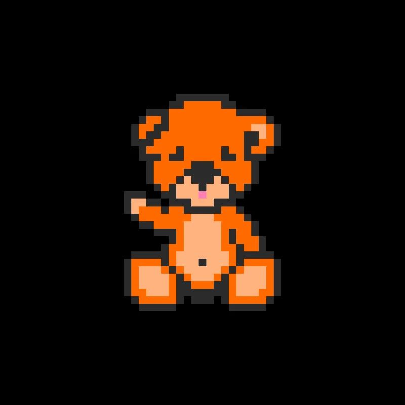 Pixel Bär Orange