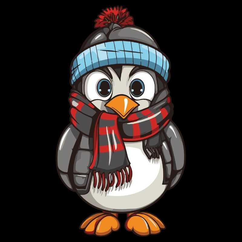 Pinguin Comic Winter