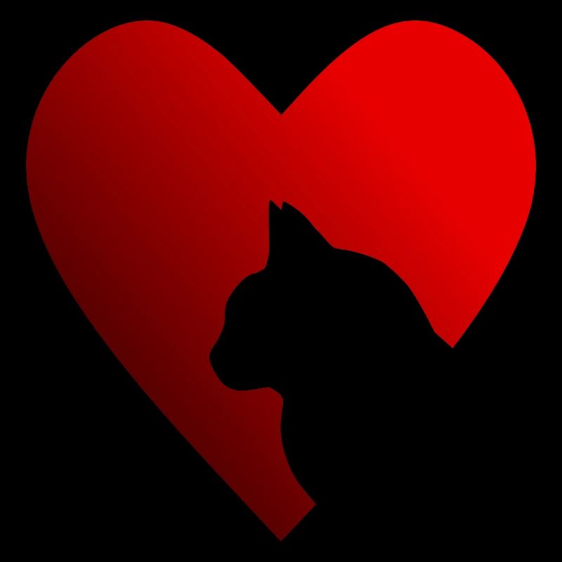 Coeur de silhouette de chat design