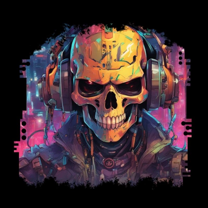 PixelPulse Cortex // Crâne cyberpunk