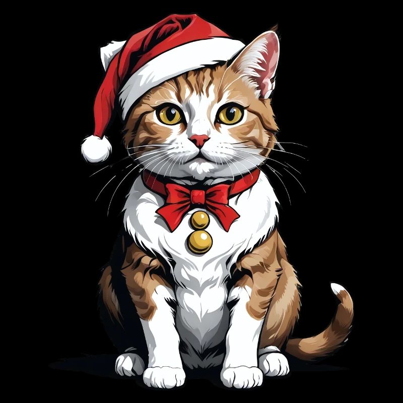 Chat de Noël Père Noël Chat Chat Chat Cadeau