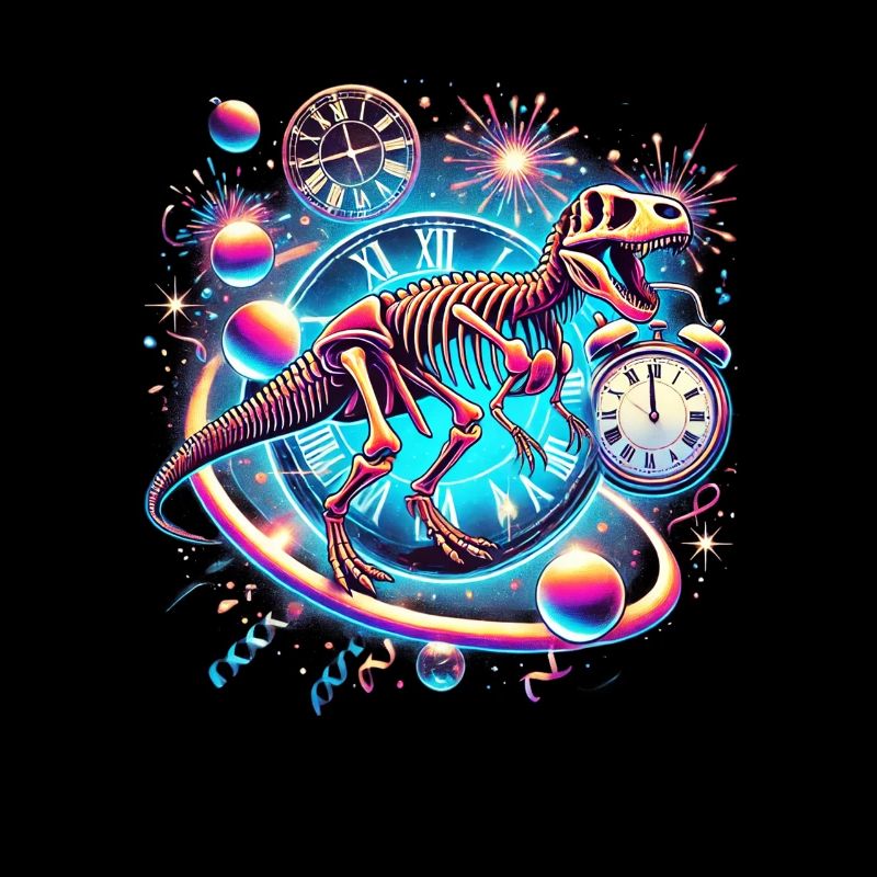 Space Dino Happy New Year 2025