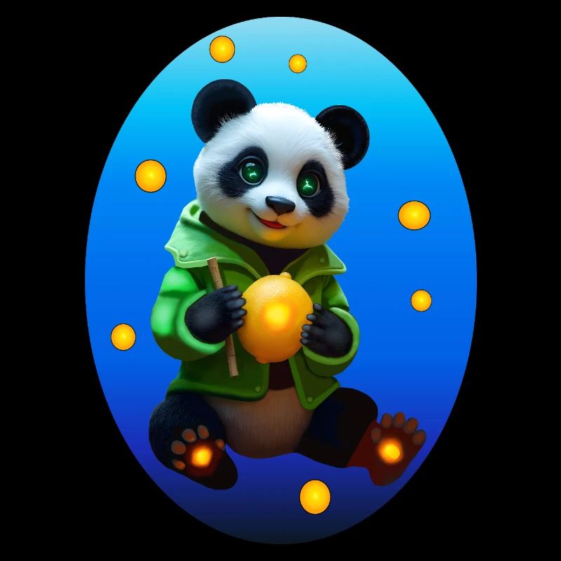 Cyber panda avec citron néon