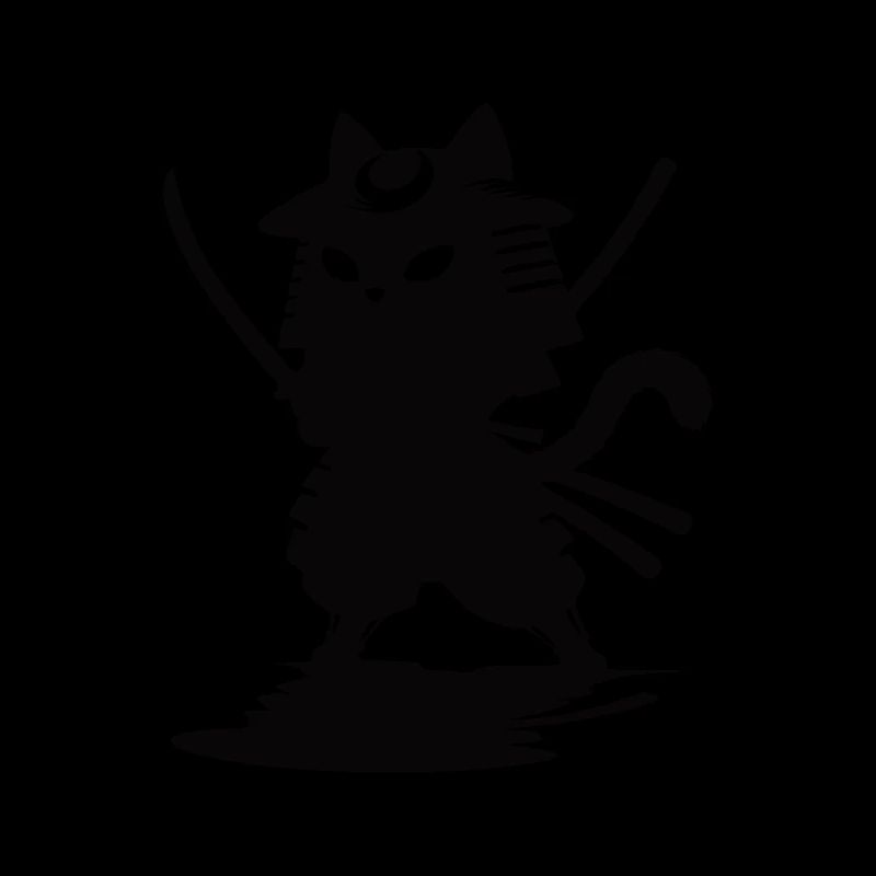 Lustige Samurai Katze