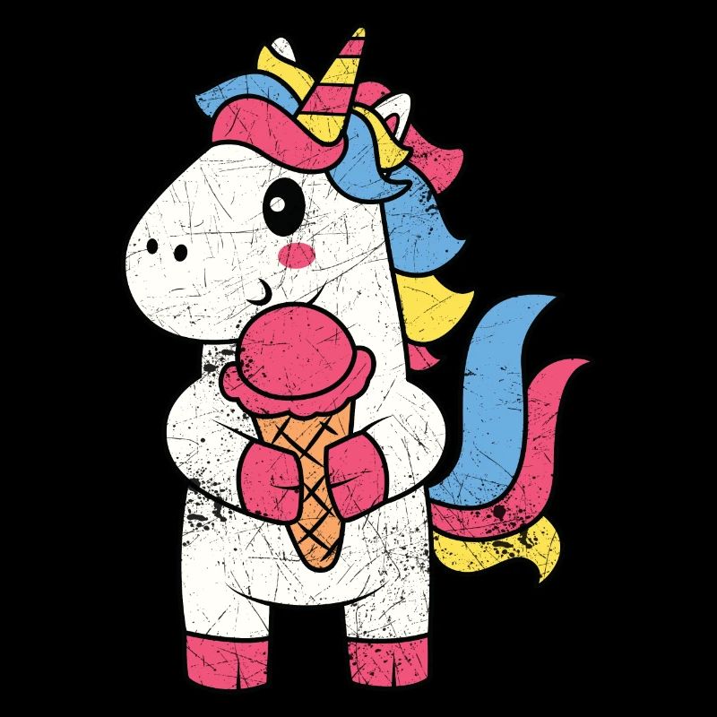 EINHORN EINHÖRNER PONY EIS EISKUGEL SÜß BUNT MOTIV