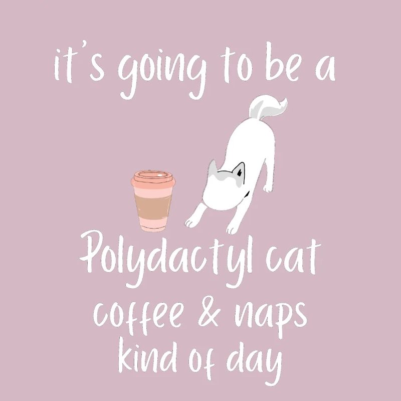 es wird ein Polydactyl Katze Kaffee Nickerchen Tee