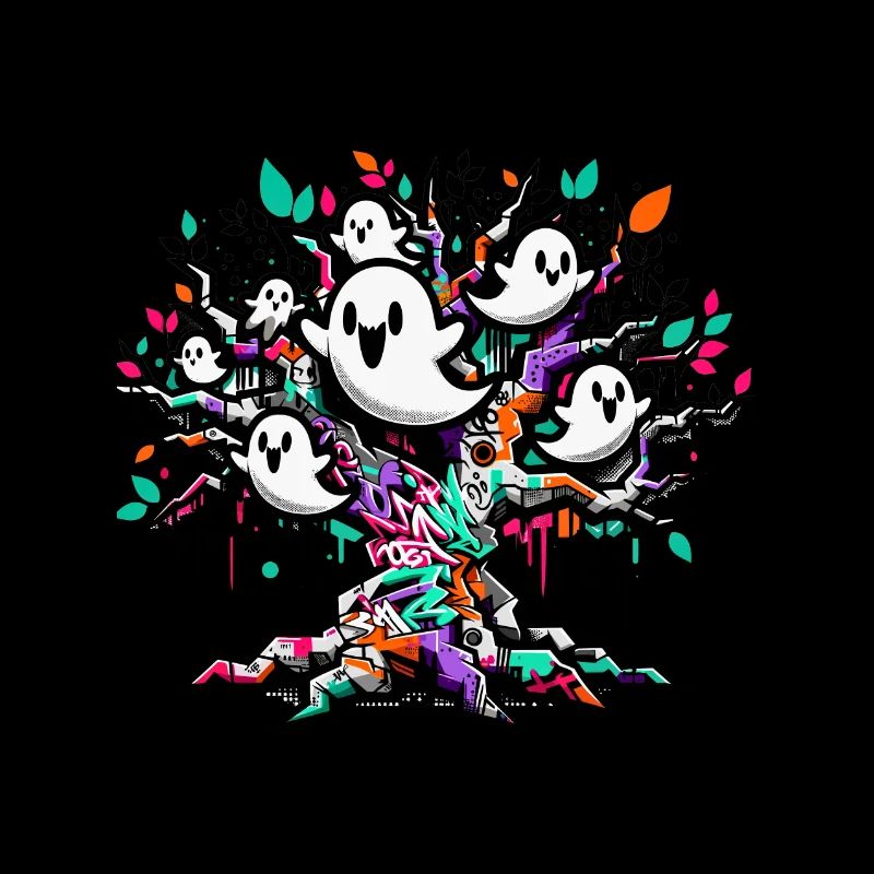 Graffiti Ghost Tree T-Shirt