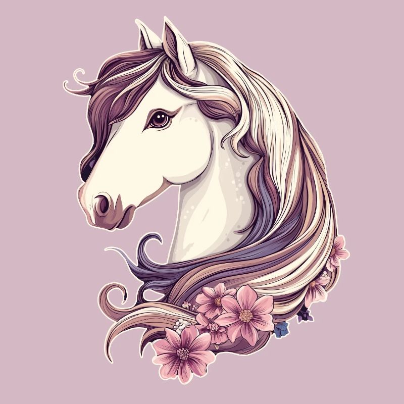 Pferd mit Blumen