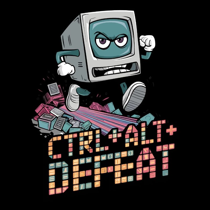 Ctrl Alt Vaincre Rétro En Colère Art Informatique
