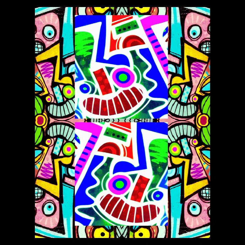 Pop Art Muster Gesicht Graffiti