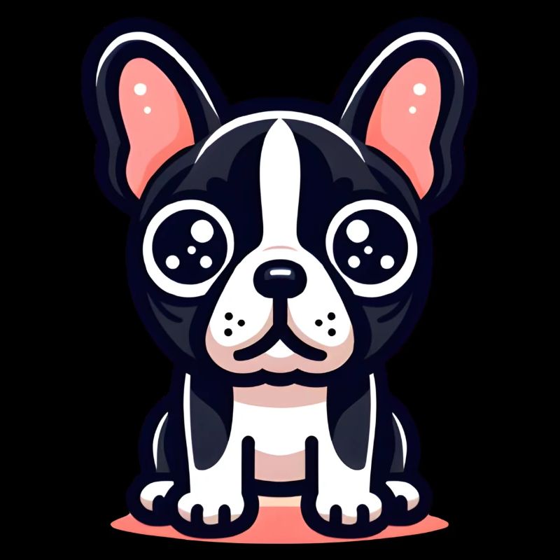Logo mignon bouledogue français dans un style comique
