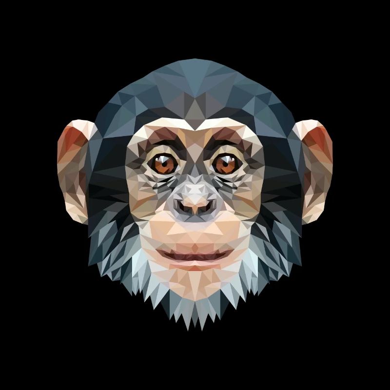 Polygon design monkey chimpanzee