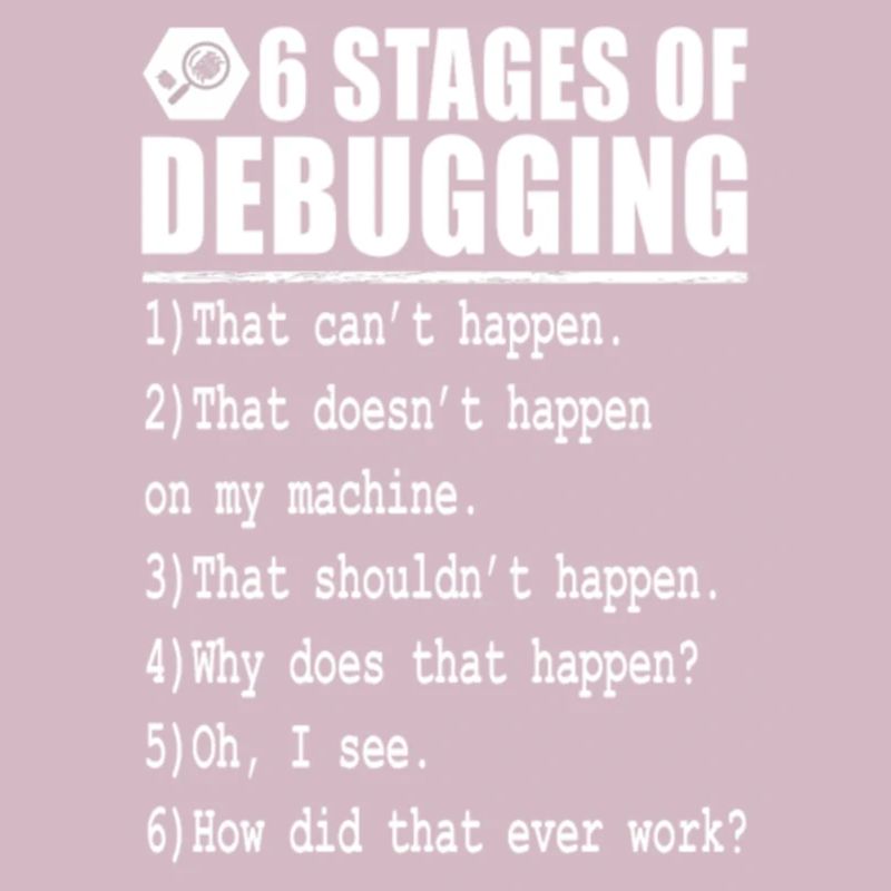 Debug 6 stages of debugging