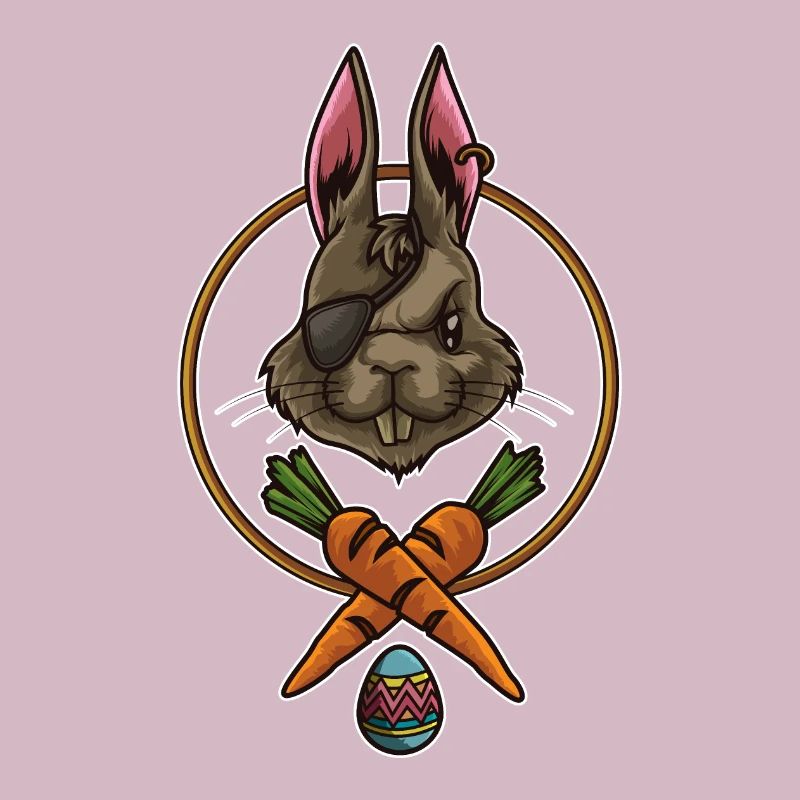 Pirate de lapin de Pâques | Cache-œil Joyeuses Pâques