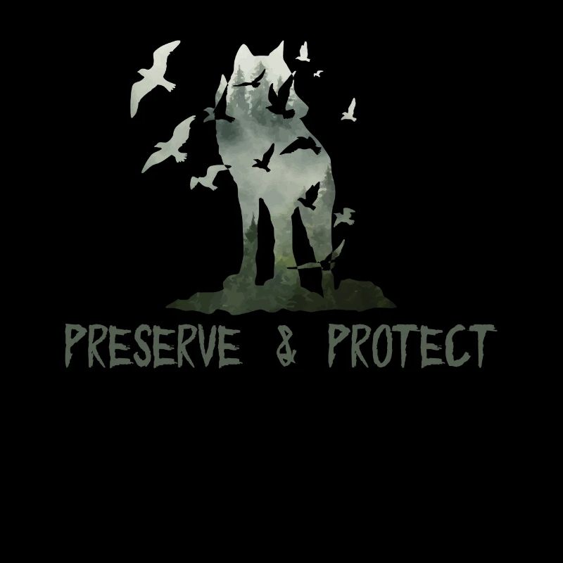 Preserve & Protect Umweltschutz Klimaschutz Wolf