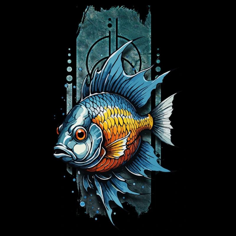 Tropical Tranquility: Azure and Tangerine Fish