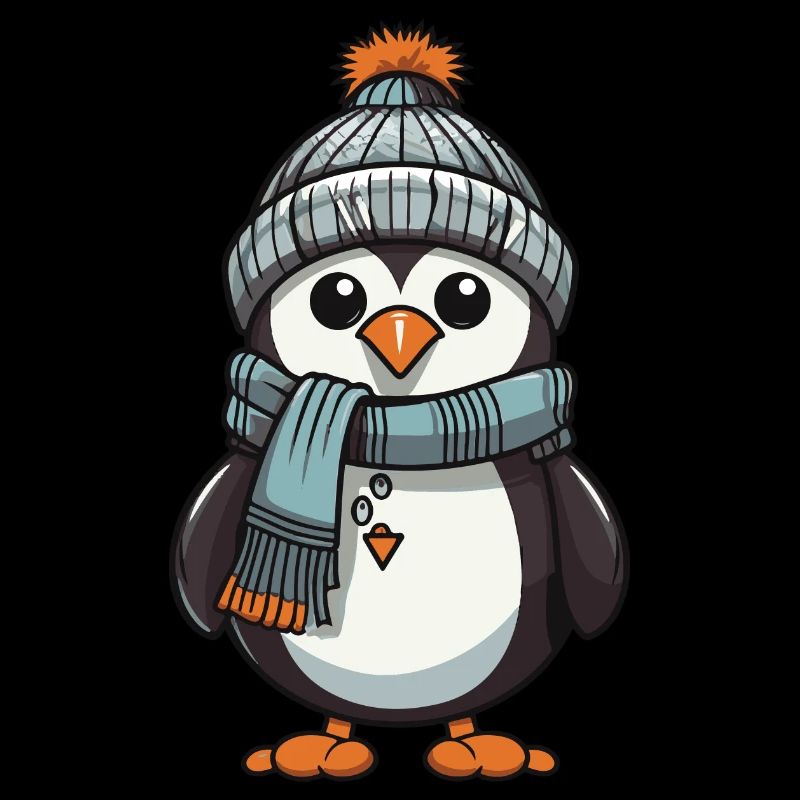 Pingouin Bande Dessinée Mignon Hiver